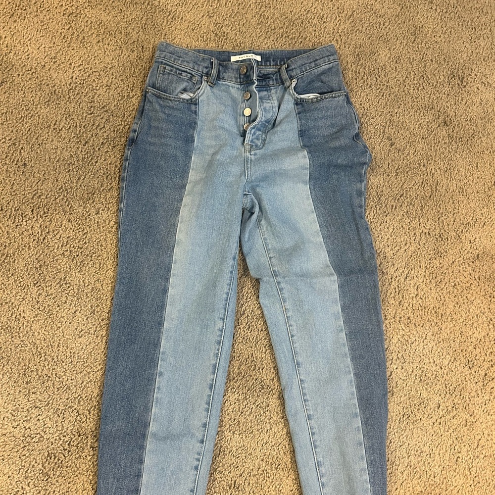Pacsun High Rise Straight 2 Tone Jeans